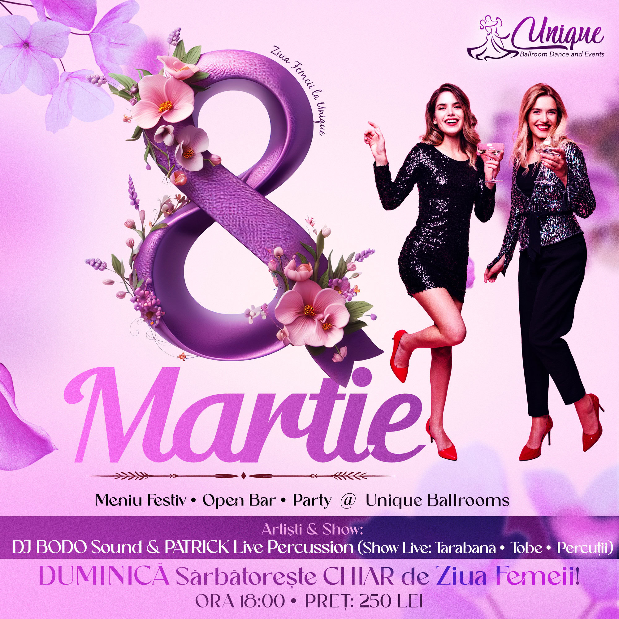 Sărbătorește chiar de ziua femeii la Unique Ballrooms
